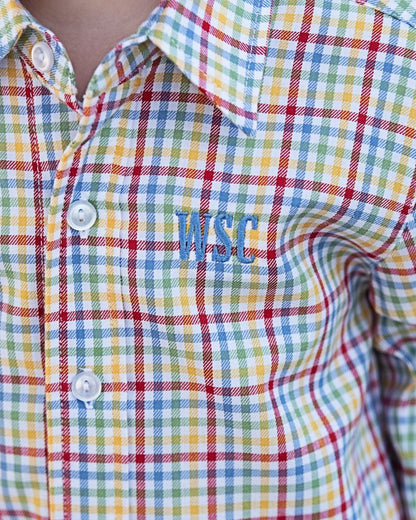 Multicolored Plaid Button Down Shirt