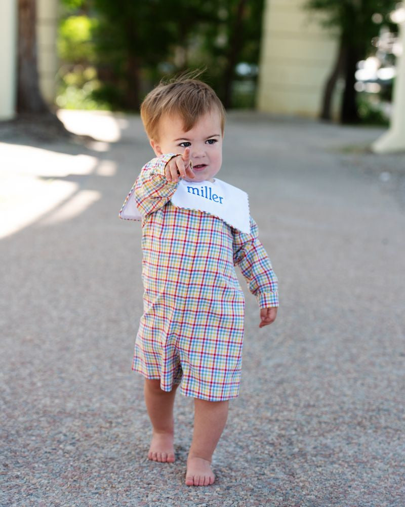 Multicolored Plaid Short Romper