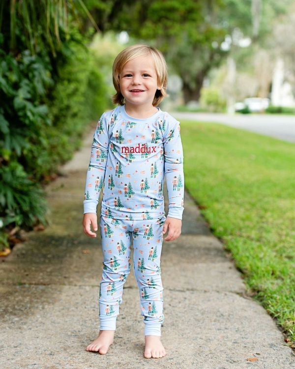 Blue Nutcracker Knit Pajamas