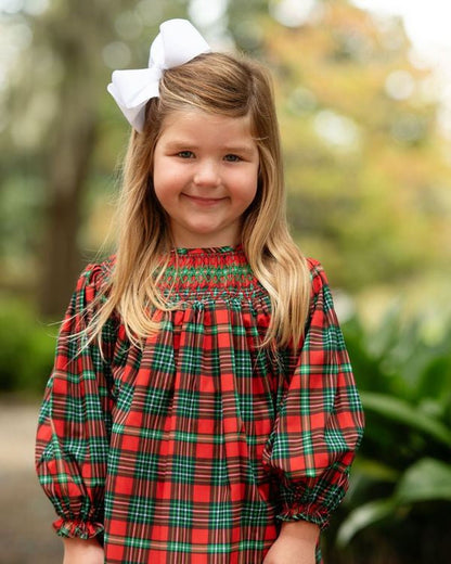 Smocked Holiday Plaid Dress