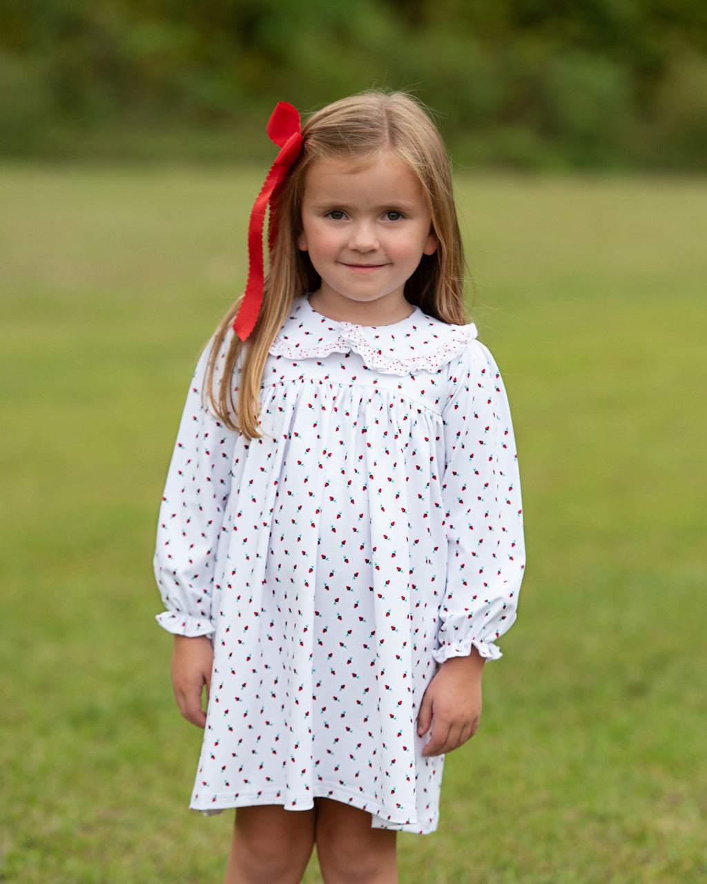 Red Rosebud Knit Dress