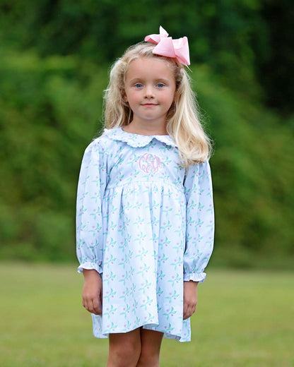 Pink And Green Holiday Vines Dress