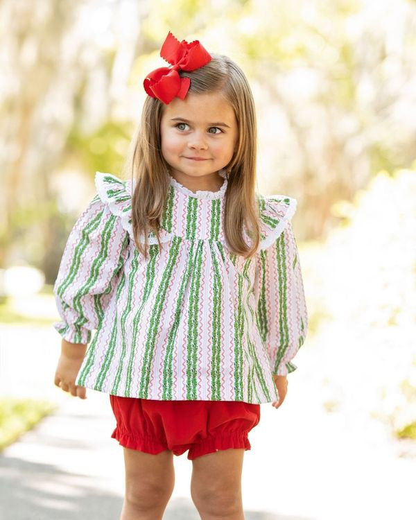 Green And Red Holiday Garland Diaper Set