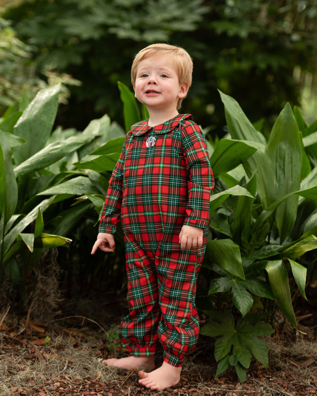 Holiday Plaid Long Romper