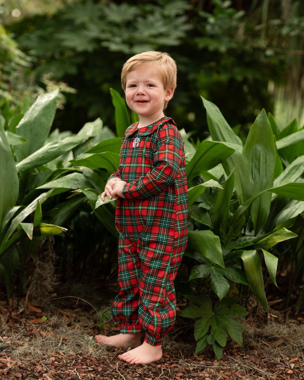 Holiday Plaid Long Romper