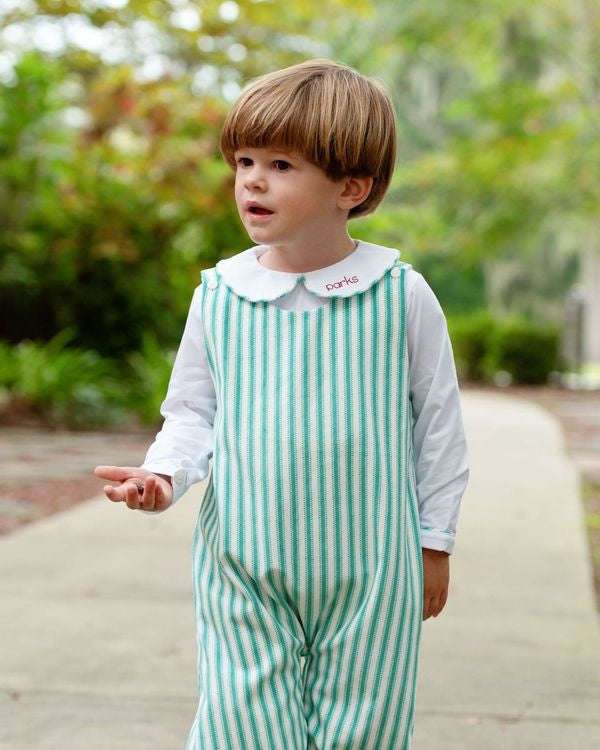 Green And White Long Romper Set