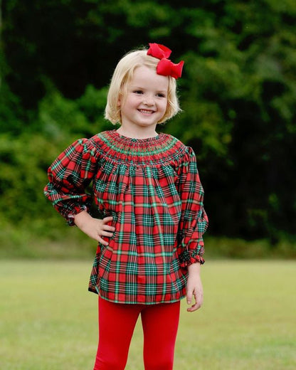 Smocked Holiday Plaid Legging Set