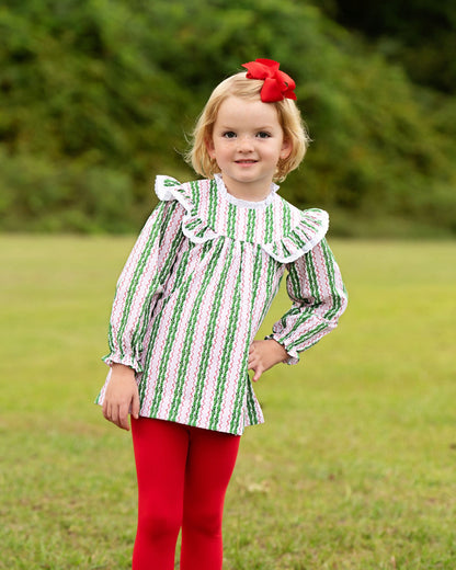 Green And Red Holiday Garland Eyelet Legging Set