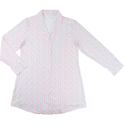 Women's Pink Heart Print Knit Tunic