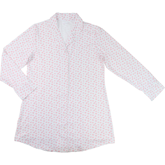 Women's Pink Heart Print Knit Tunic