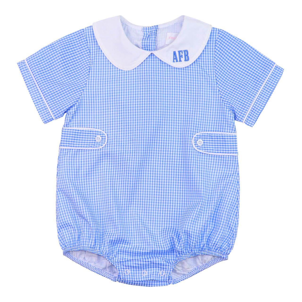 Blue And White Gingham Tab Bubble