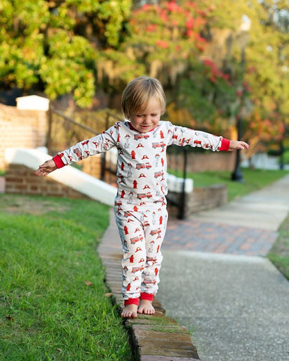 Knit Firetruck Pajamas