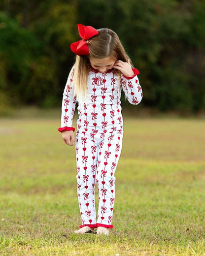 Hearts And Bows Knit Pajamas