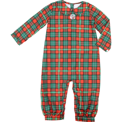 Holiday Plaid Long Romper