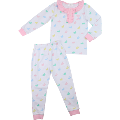 Pink And Yellow Bunny Knit Pajamas