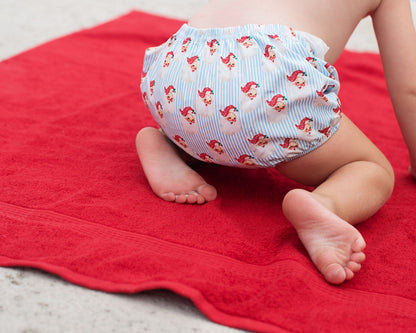 Blue Stripe Santa Swim Bloomer