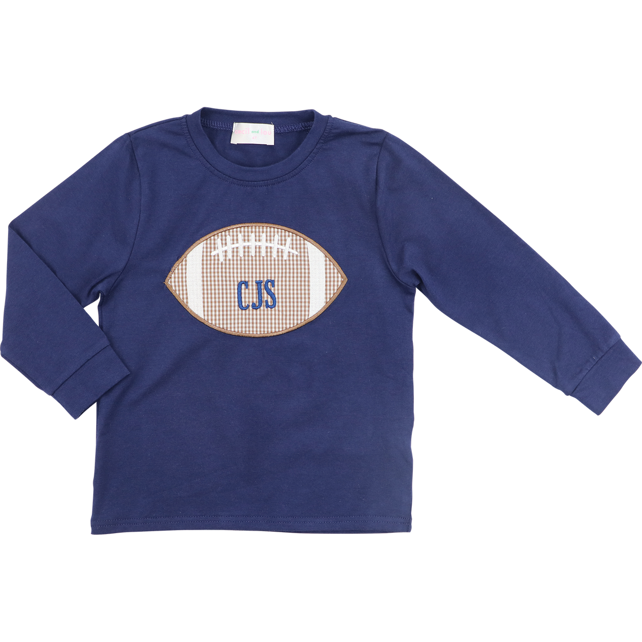 Navy Knit Applique Football Shirt