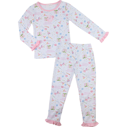 Pink Birthday Print Knit Pajamas