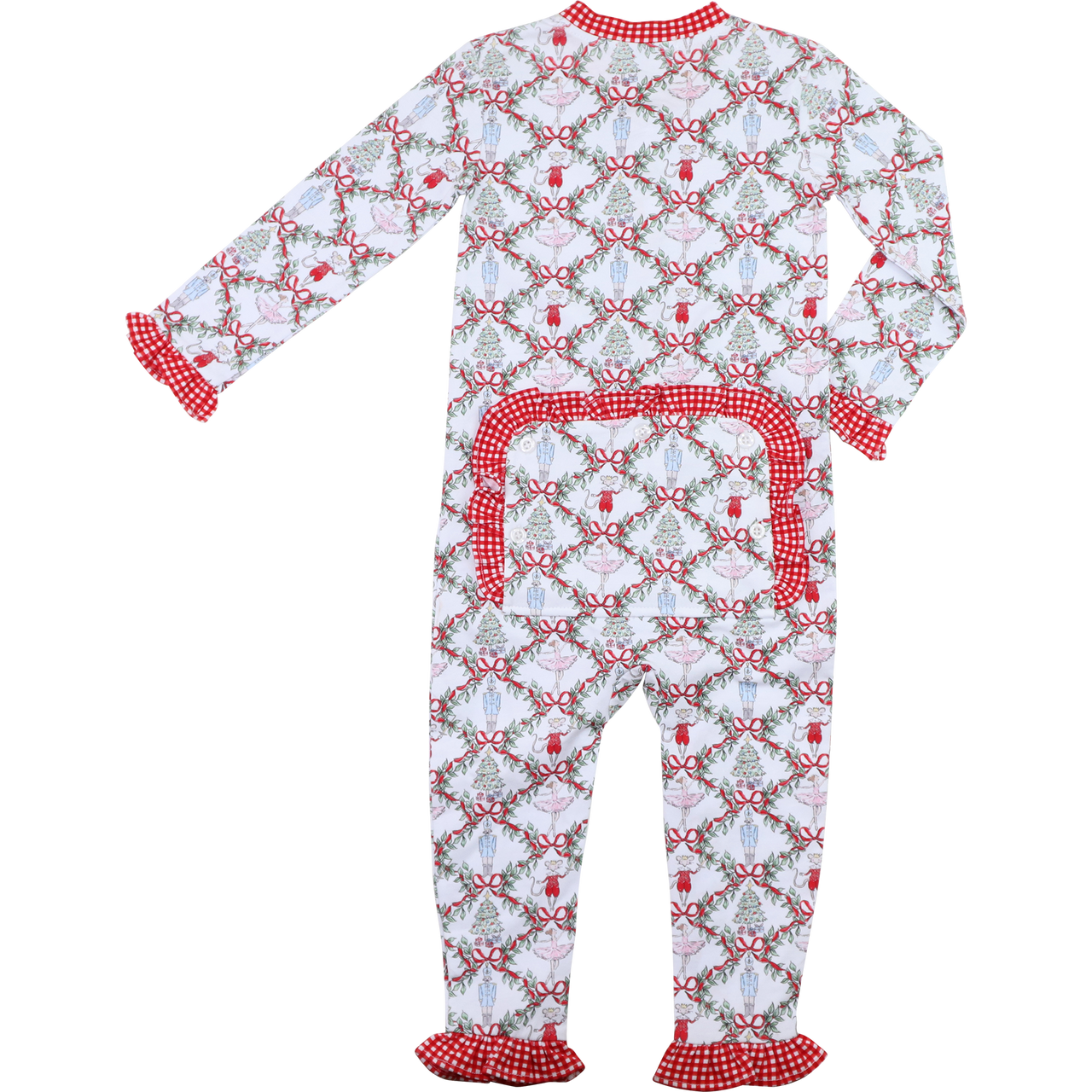 Holiday Garland Nutcracker Ballet Knit Zipper Pajamas