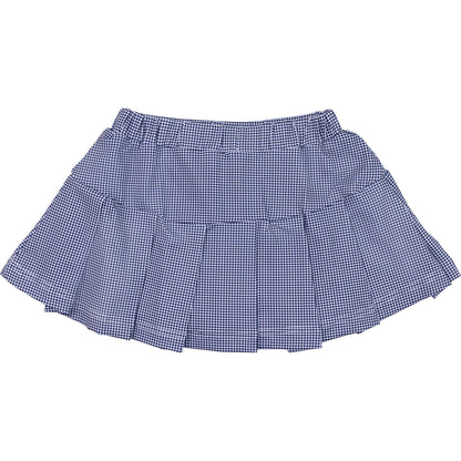 Navy Gingham Tennis Skirt