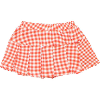 Orange Gingham Tennis Skirt