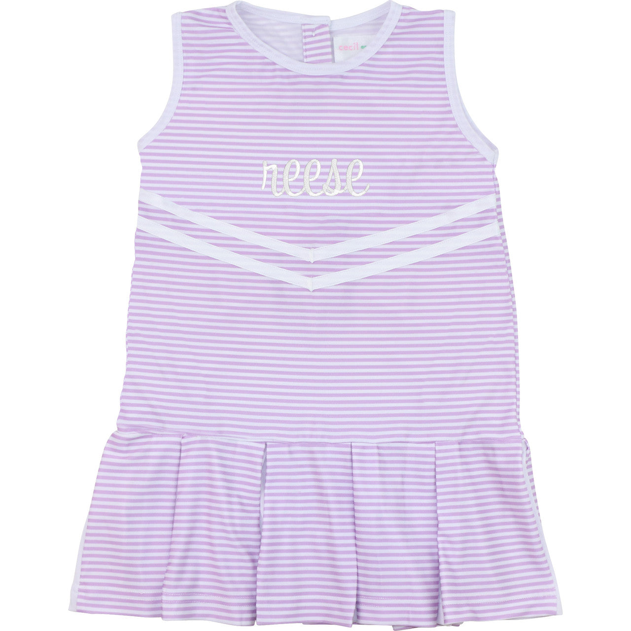 Lavender Striped Lycra Tennis/Cheer Dress