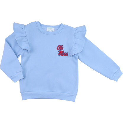 Officially Licensed Ole Miss Ruffled Sweatshirt