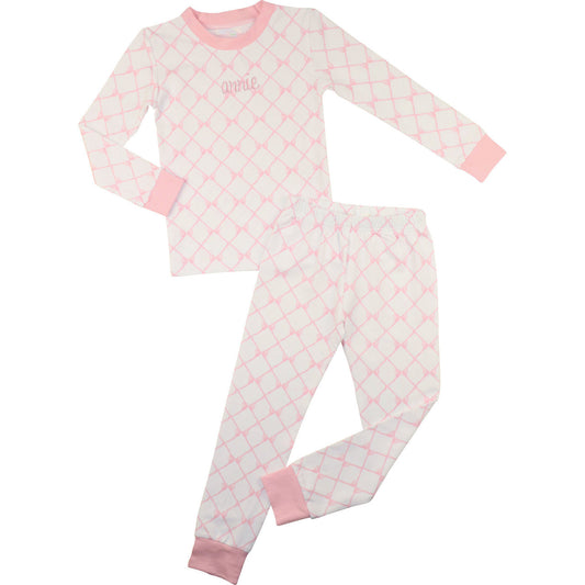 Pink Bow Trellis Knit Pajamas