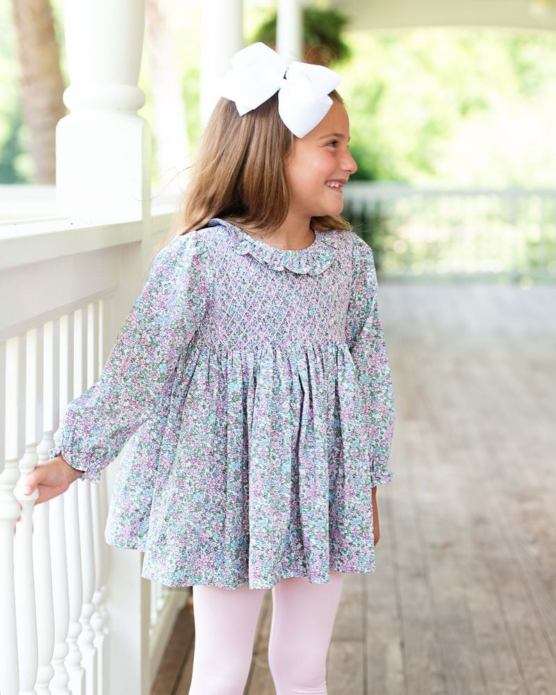 Pink Smocked Lavender Liberty Legging Set