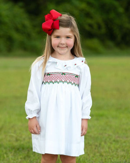 White Smocked Holiday Dress