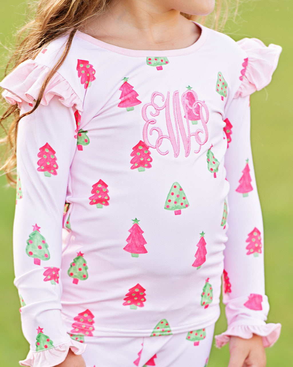 Christmas Tree Print Knit Pajamas