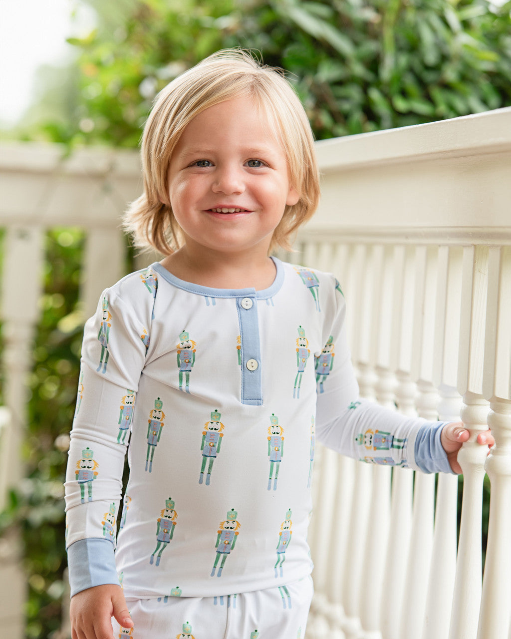 Blue And Green Toy Soldier Knit Pajamas