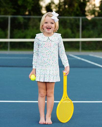 Multicolored Floral Knit Tennis Dress