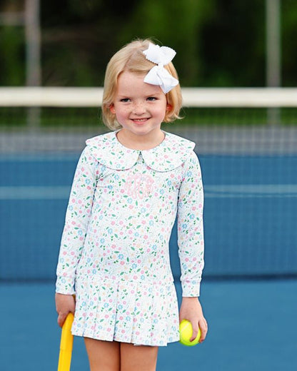 Multicolored Floral Knit Tennis Dress