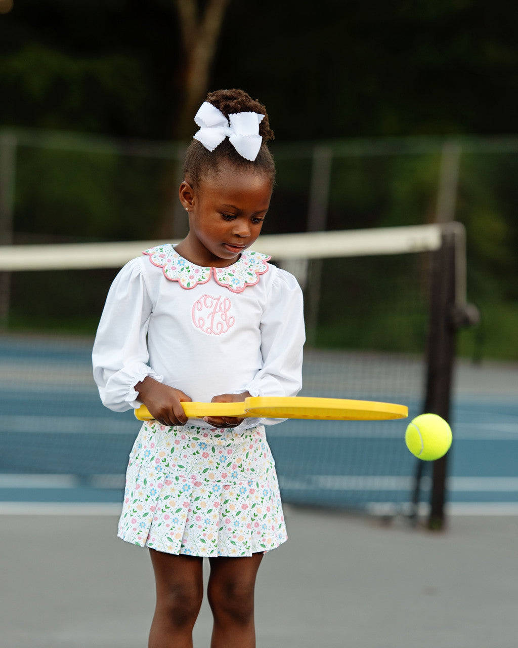 Multicolored Floral Knit Tennis Skirt Set