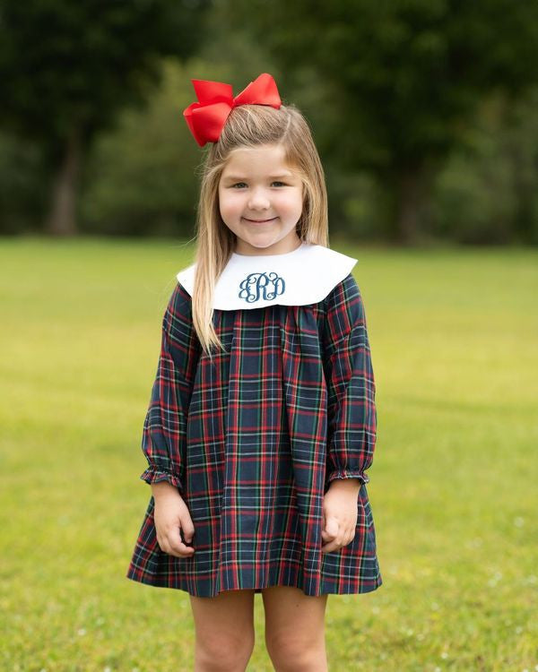 Navy And Red Plaid Dress