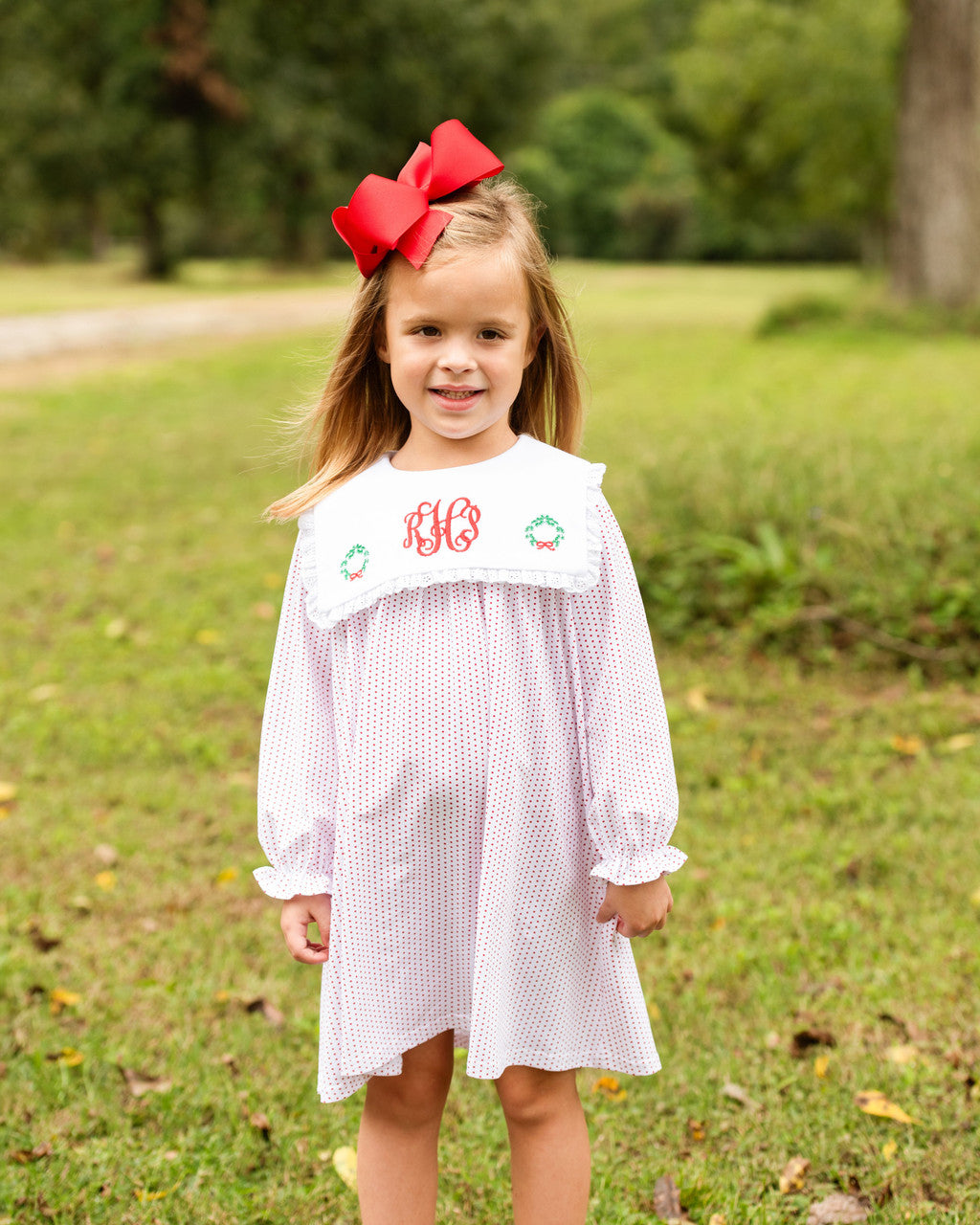 Red Dot Knit Wreath Dress