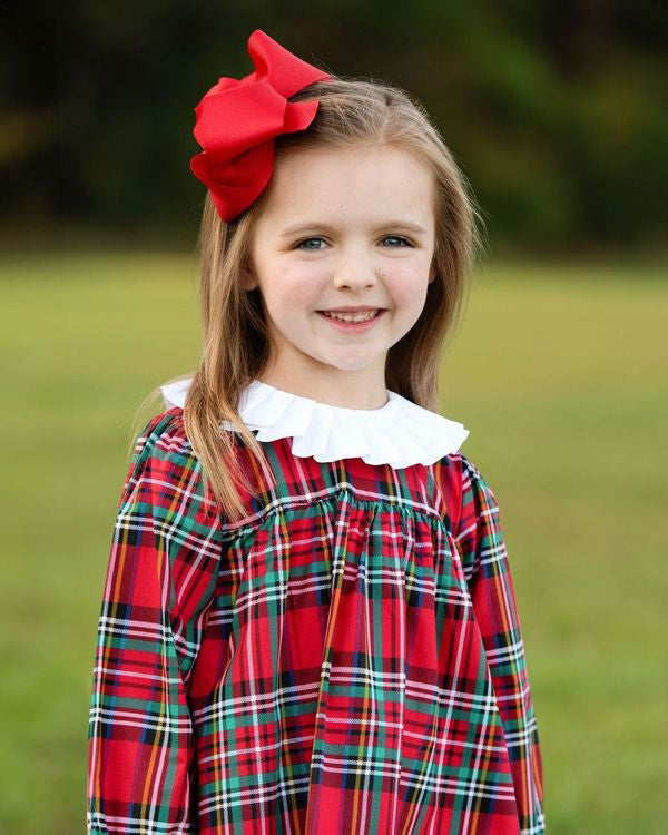 Christmas Plaid Pleated Collar Dress