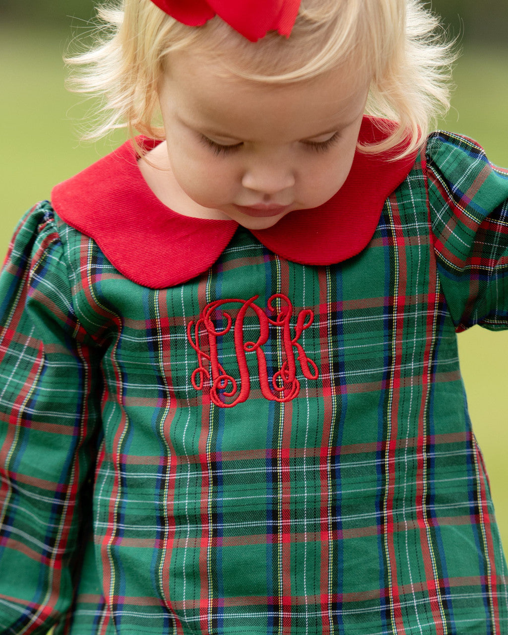 Green And Red Plaid Flannel Corduroy Diaper Set