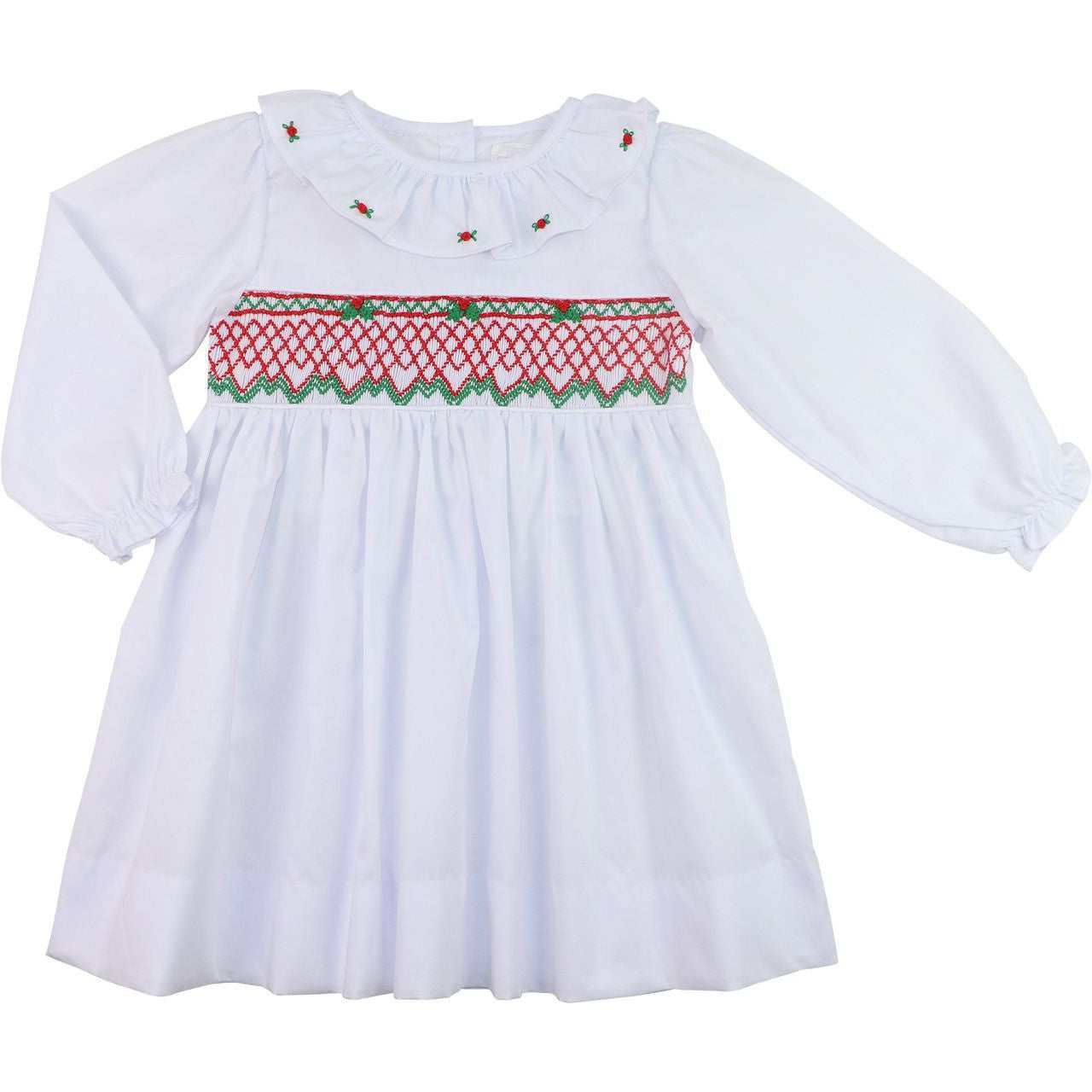 White Smocked Holiday Dress