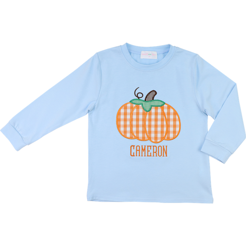 Blue Knit Pumpkin Shirt