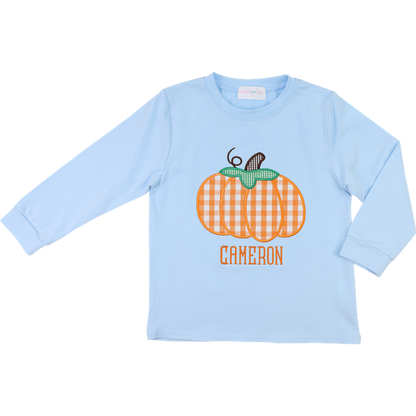 Blue Knit Pumpkin Shirt