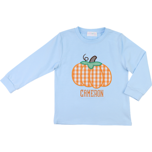 Blue Knit Pumpkin Shirt