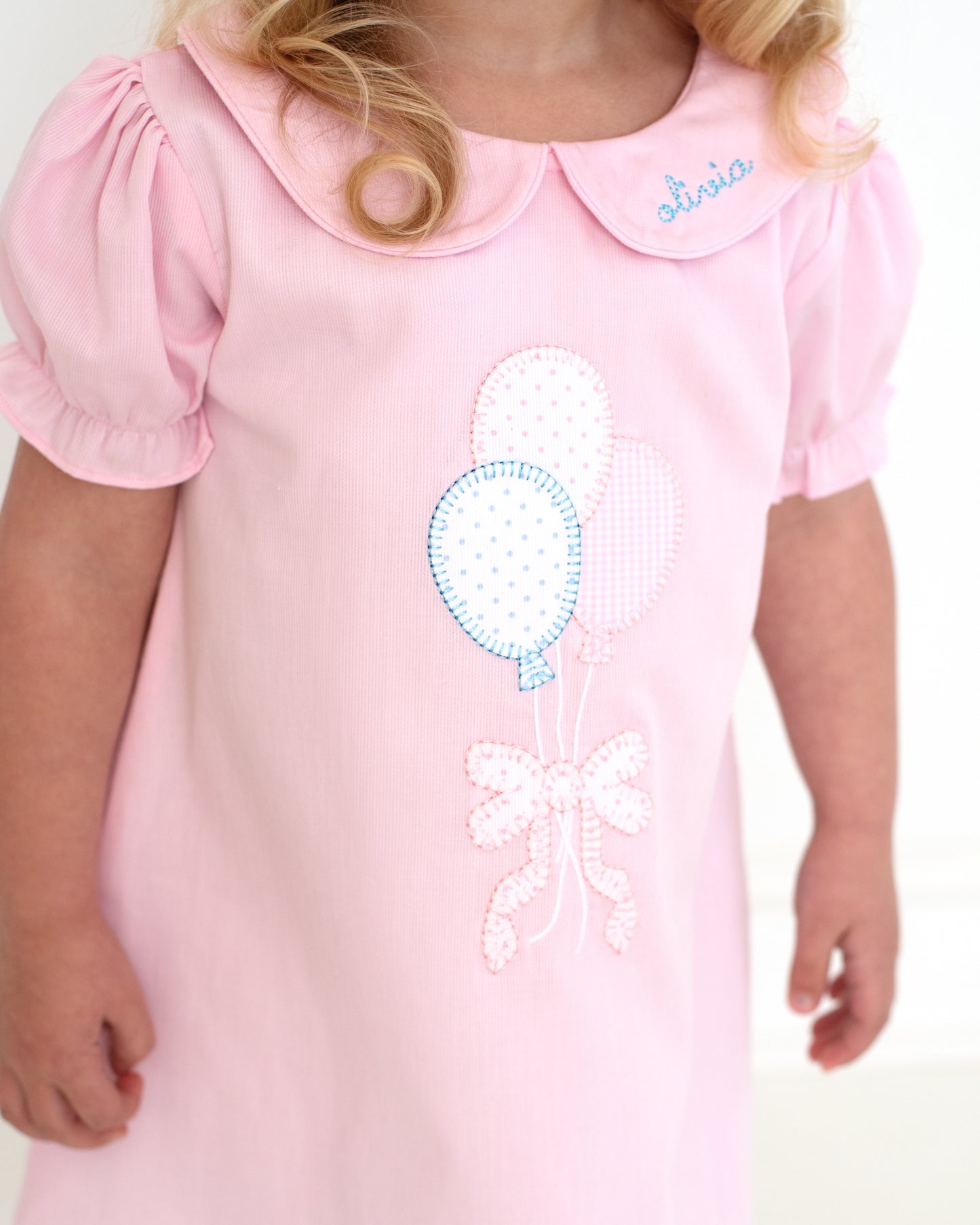 Pink Pique Birthday Balloons Dress