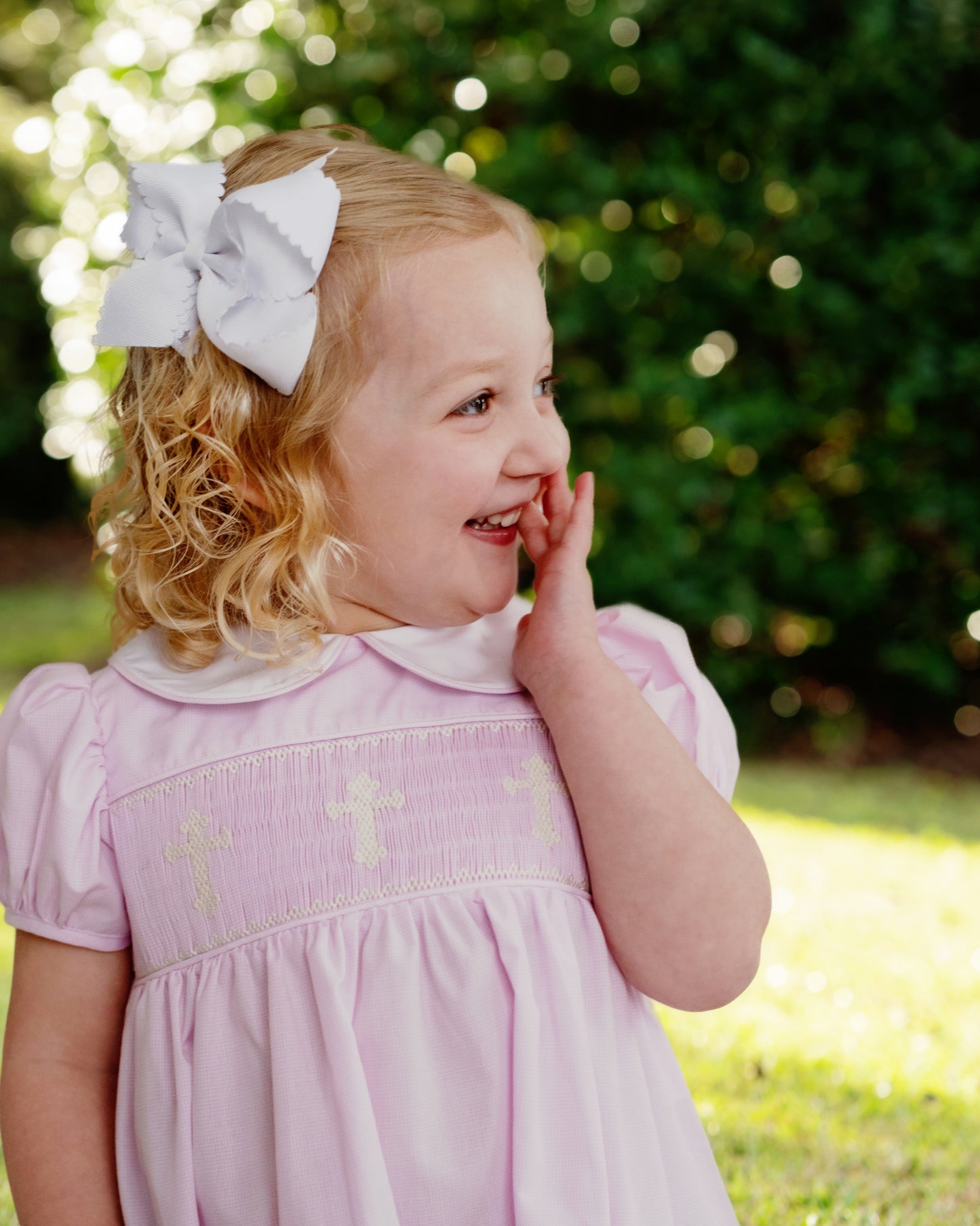 Pink Smocked Cross Dress