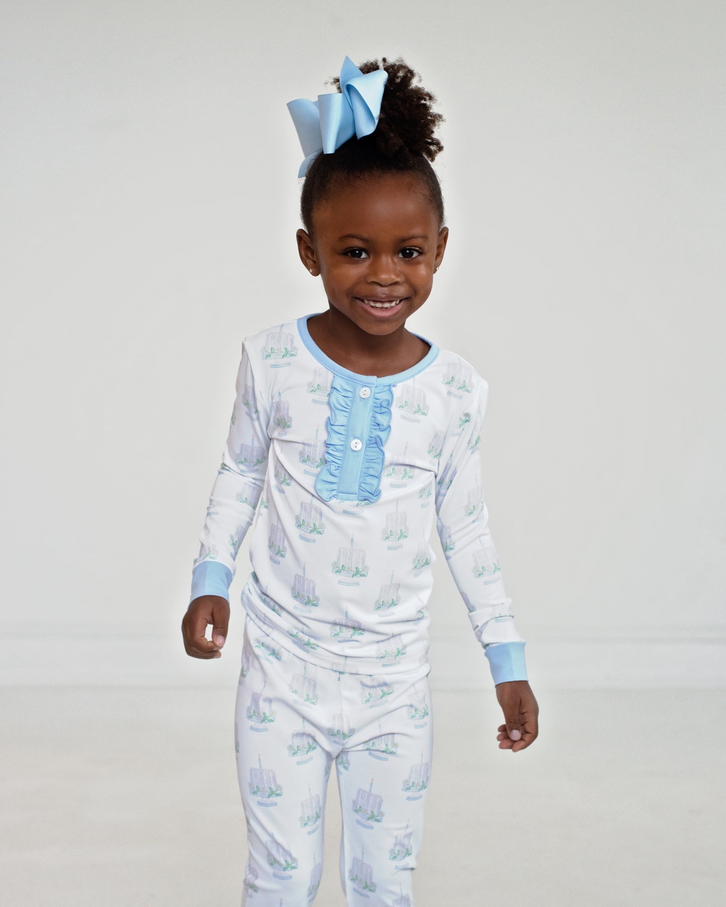 Blue Birthday Cake Knit Pajamas