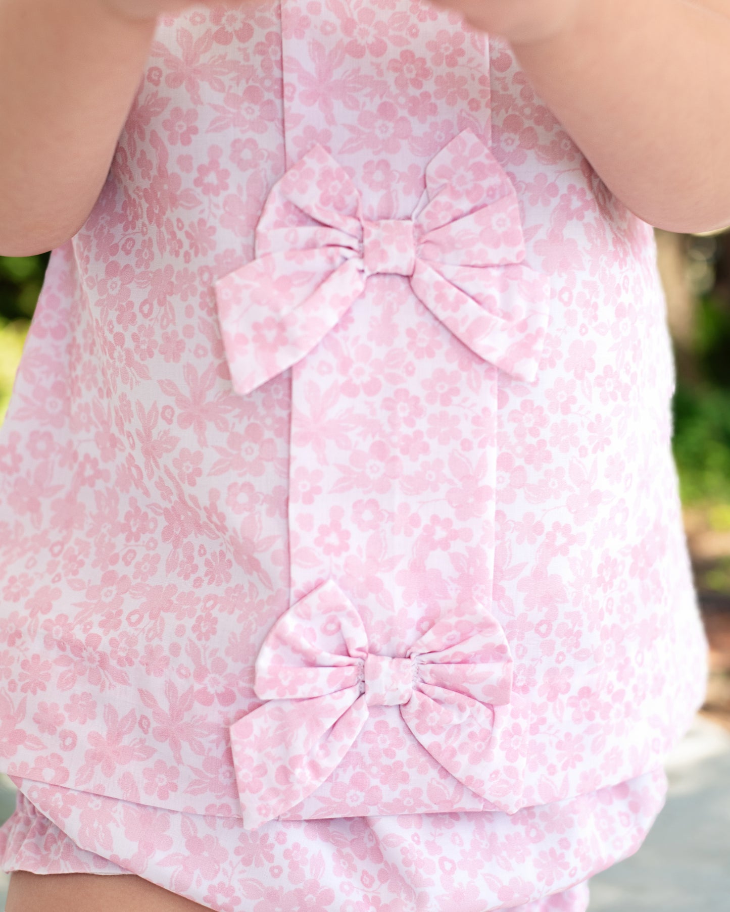 Pink Floral Bow Diaper Set