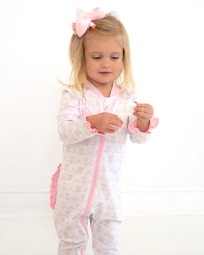 Pink Birthday Cake Knit Zipper Pajamas