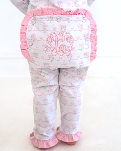 Pink Birthday Cake Knit Zipper Pajamas