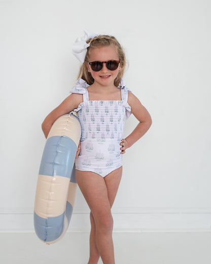 Smocked Birthday Cake Lycra Swimsuit